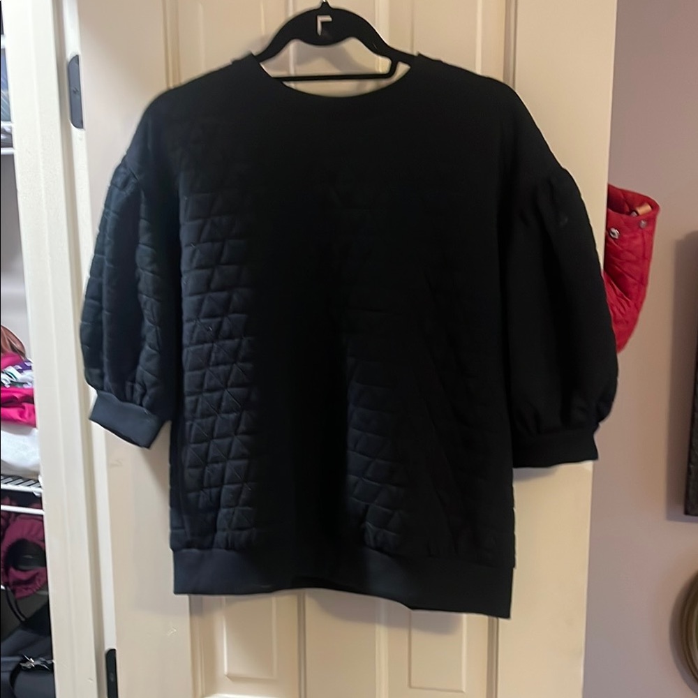 a new day Black Quilted Top